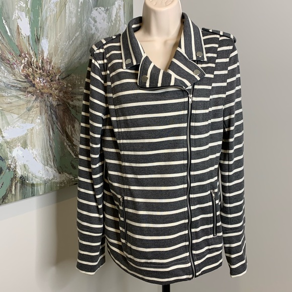 Market & Spruce Jackets & Blazers - Market & Spruce Elissa French Terry Moto Jacket 50